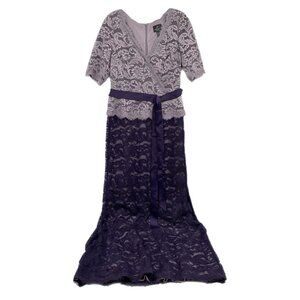Adrianna Papell Purple Lace Maxi Dress | Women’s Size 8